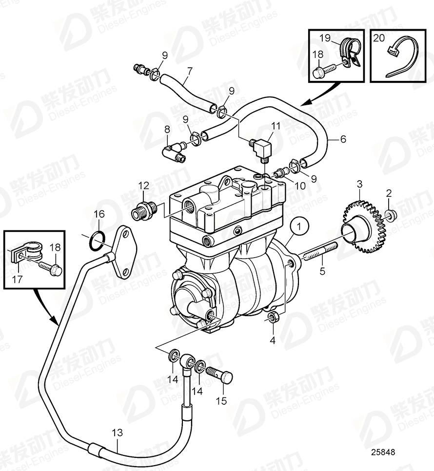 VOLVO Hollow screw 947975 Drawing